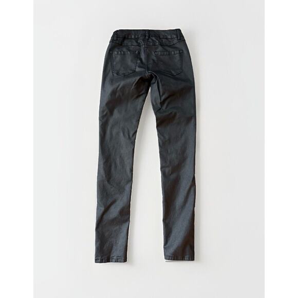 Suko Coated Canvas Black Skinny Jeans Size 2 Stretch Roadrunner Apparel - Picture 2 of 5